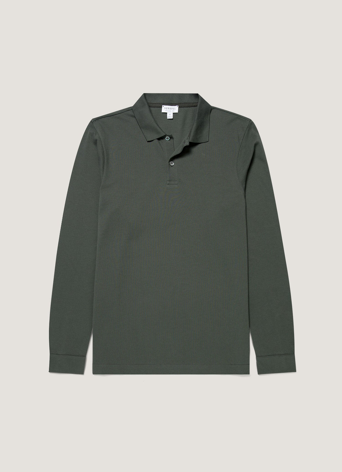 Men's Long Sleeve Piqué Polo Shirt in Slate Green