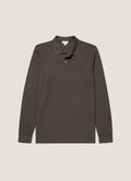 Men's Long Sleeve Piqué Polo Shirt in Anthracite