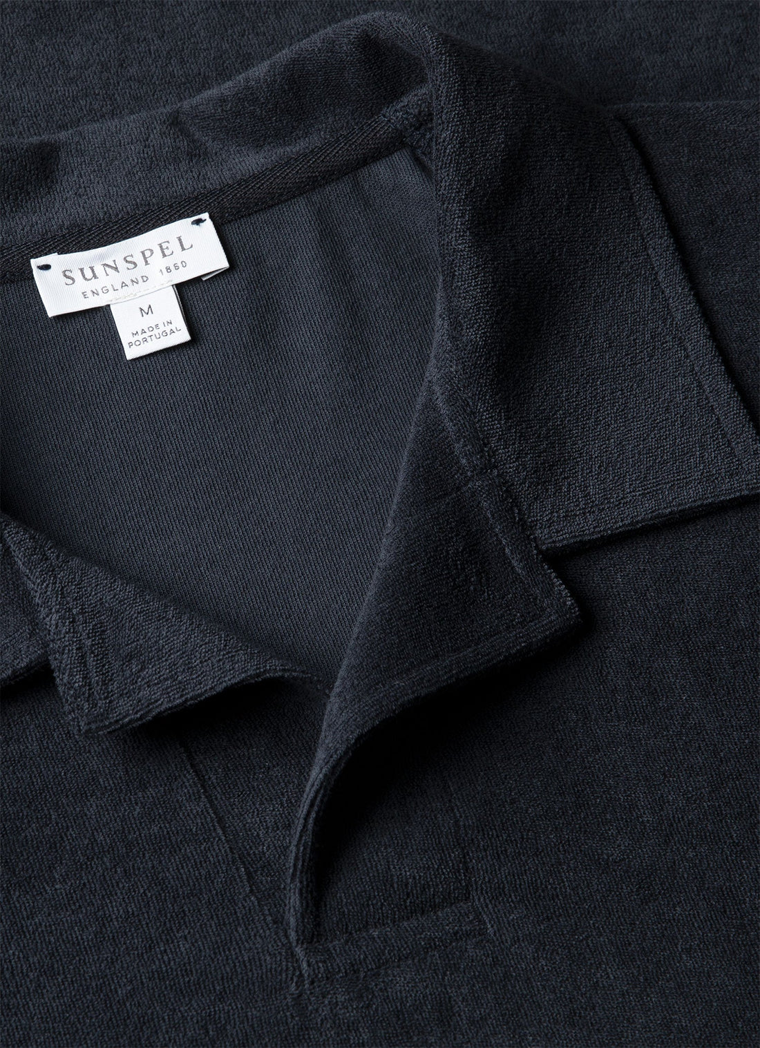 Men's Towelling Polo Shirt in Navy