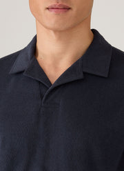 Men's Towelling Polo Shirt in Navy