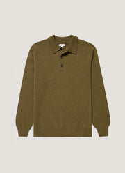 Men's Lambswool Knitted Polo Shirt in Uniform