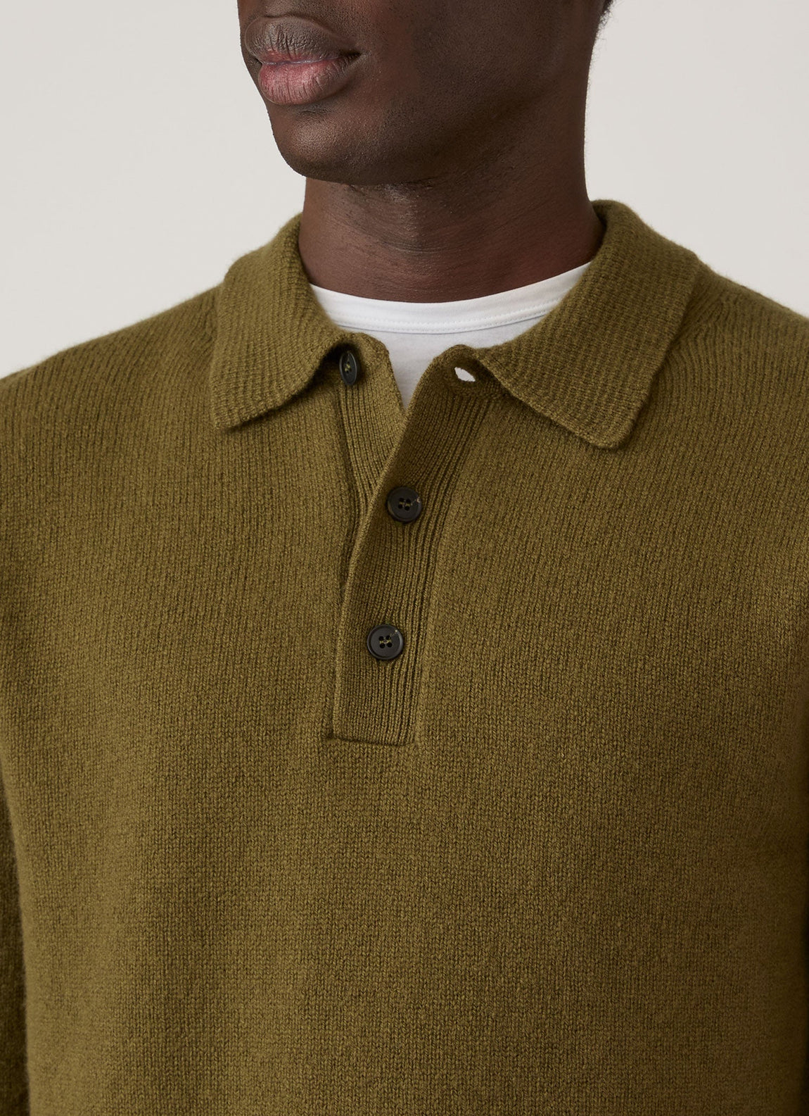 Men's Lambswool Knitted Polo Shirt in Uniform
