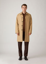 Men's Cashmere Knitted Polo Shirt in Chestnut Melange