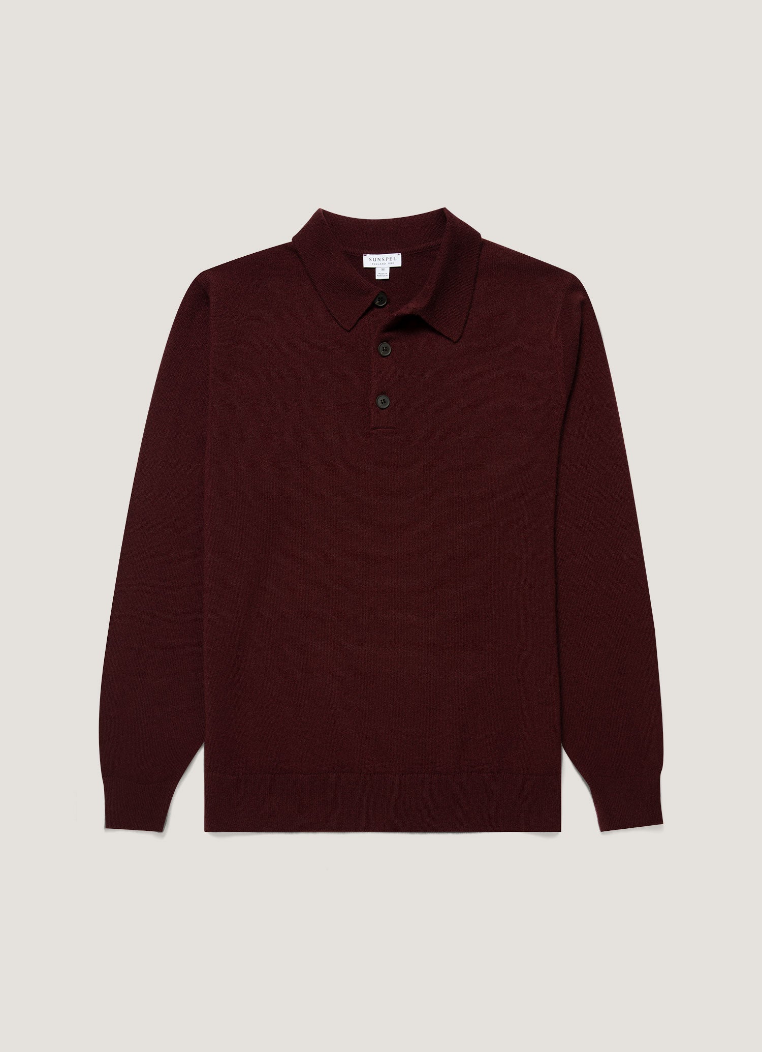 Men's Cashmere Knitted Polo Shirt in Bakelite