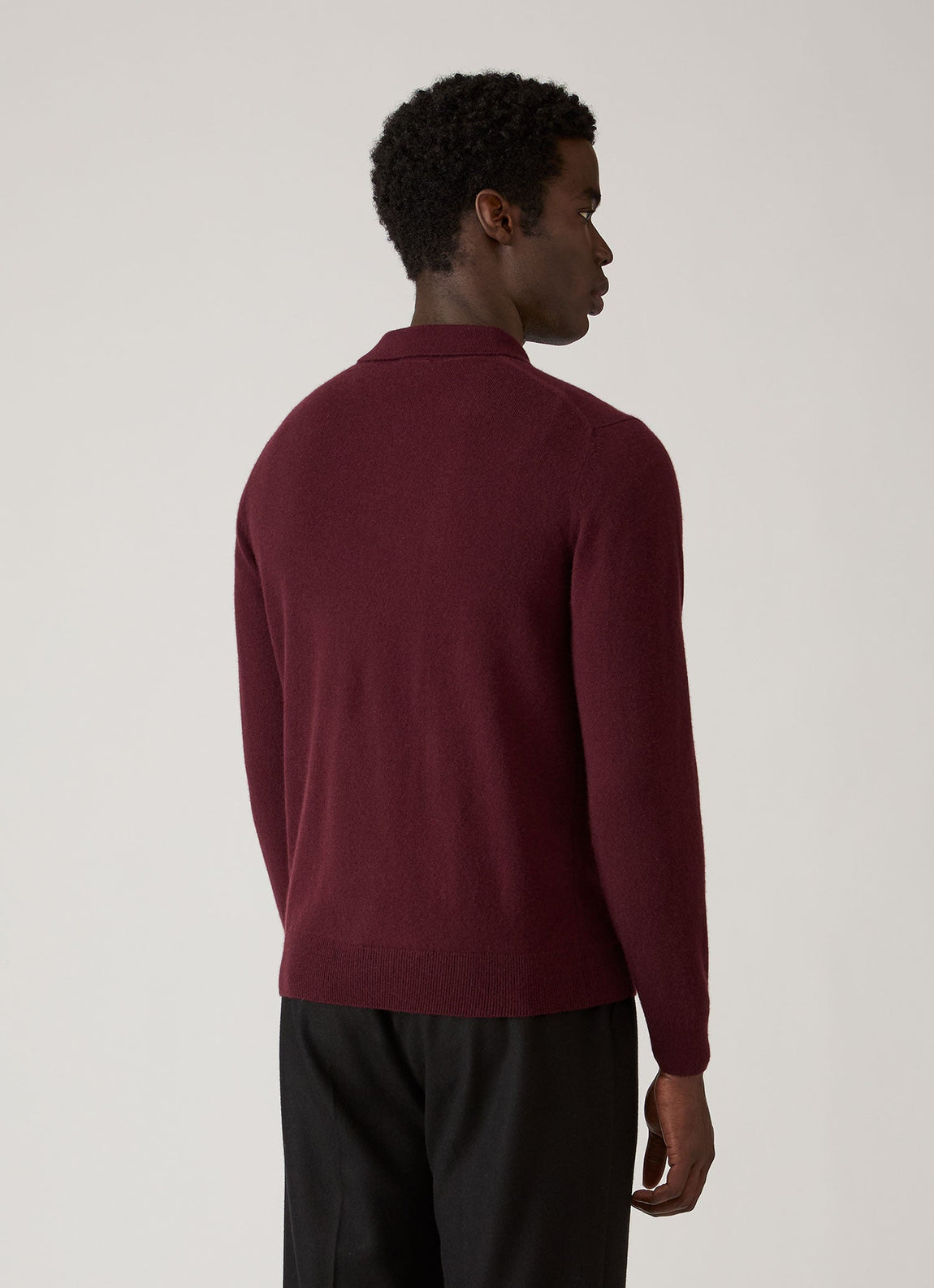 Men's Cashmere Knitted Polo Shirt in Bakelite