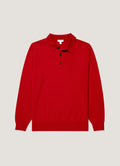 Men's Cashmere Knitted Polo Shirt in Ruby Red