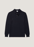 Men's Cotton Basketweave Polo Shirt in Navy