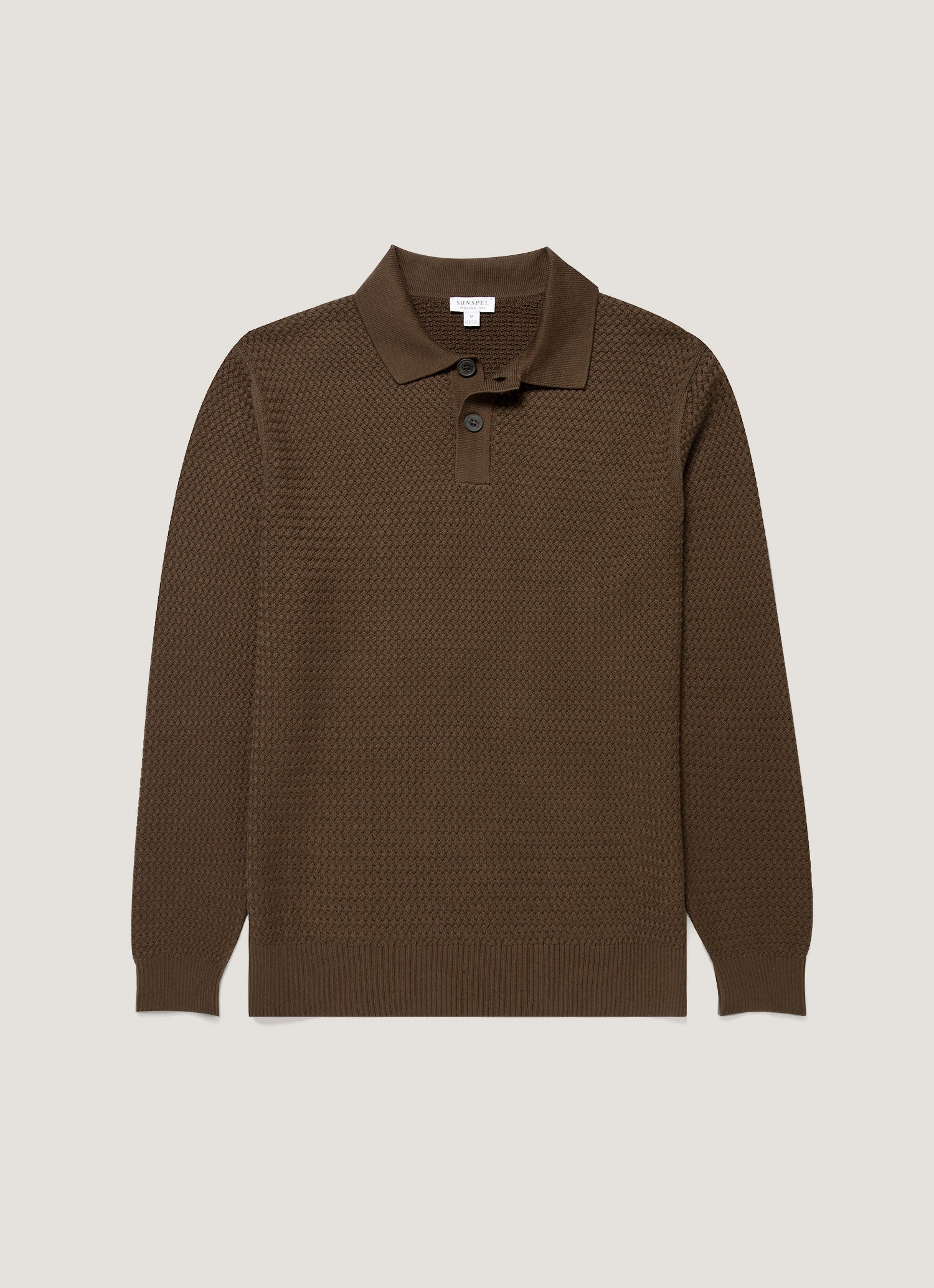 Men's Cotton Basketweave Polo Shirt in Loden Green