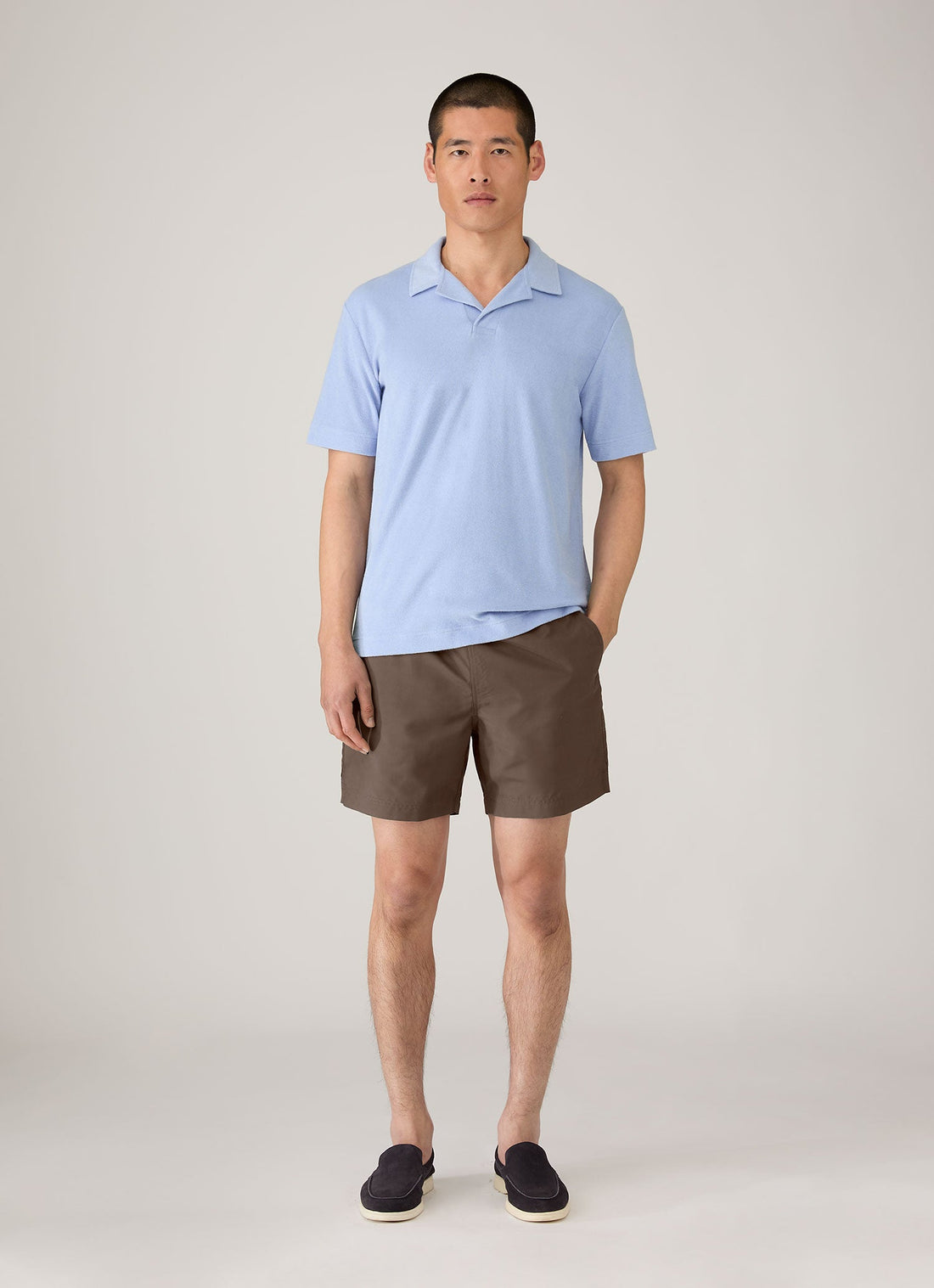 Men's Drawstring Swim Shorts in Dark Walnut