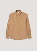 Men's Fine Cord Shirt in Dark Beige