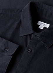 Men's Fine Cord Shirt in Midnight Navy
