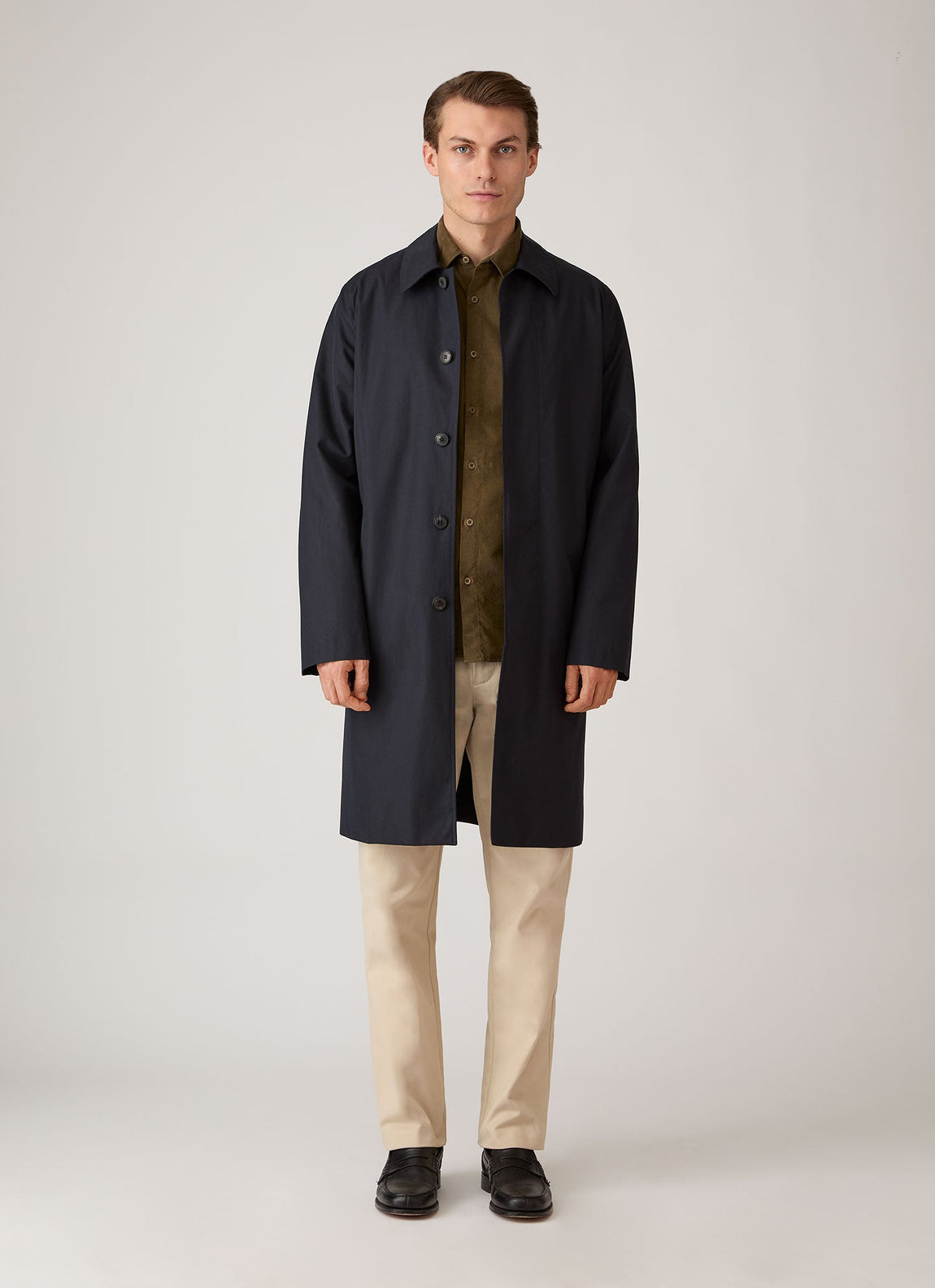 Men's Fine Cord Shirt in Loden Green