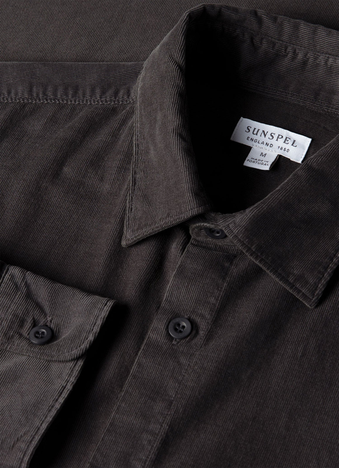 Men's Fine Cord Shirt in Anthracite