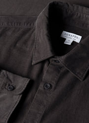 Men's Fine Cord Shirt in Anthracite