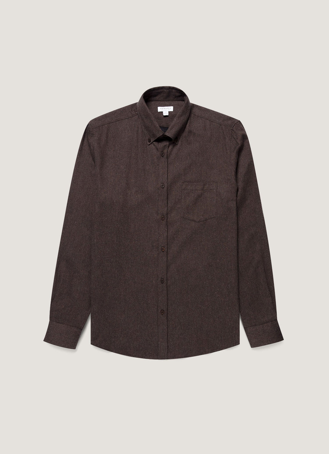 Men's Button Down Flannel Shirt in Dark Chocolate