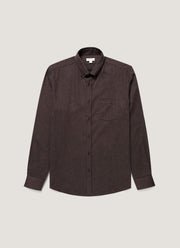 Men's Button Down Flannel Shirt in Dark Chocolate