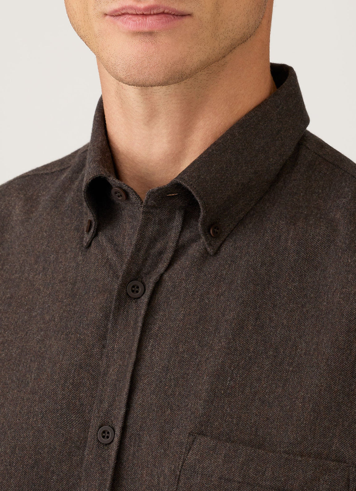 Men's Button Down Flannel Shirt in Dark Chocolate