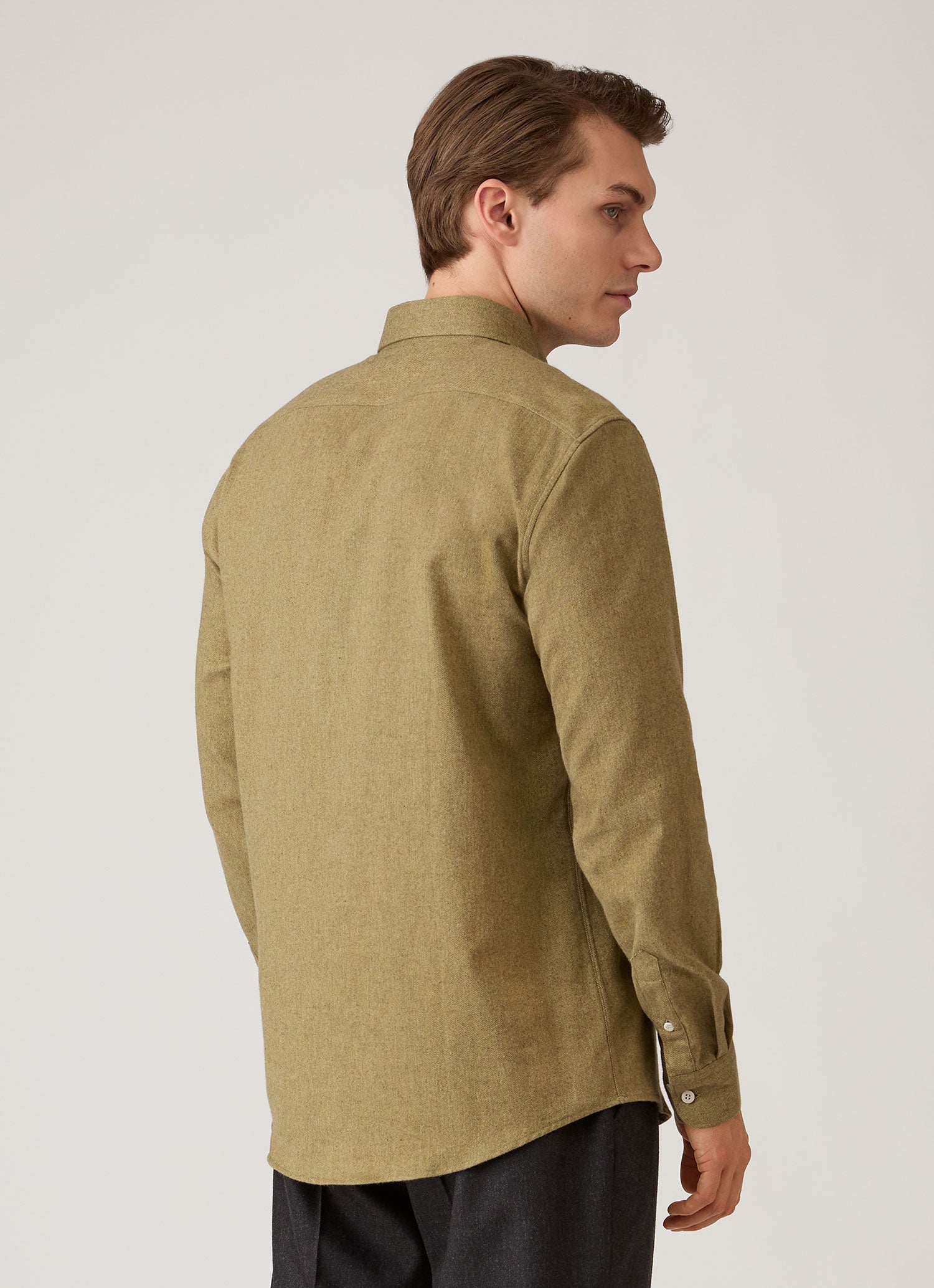 Men's Button Down Flannel Shirt in Artichoke