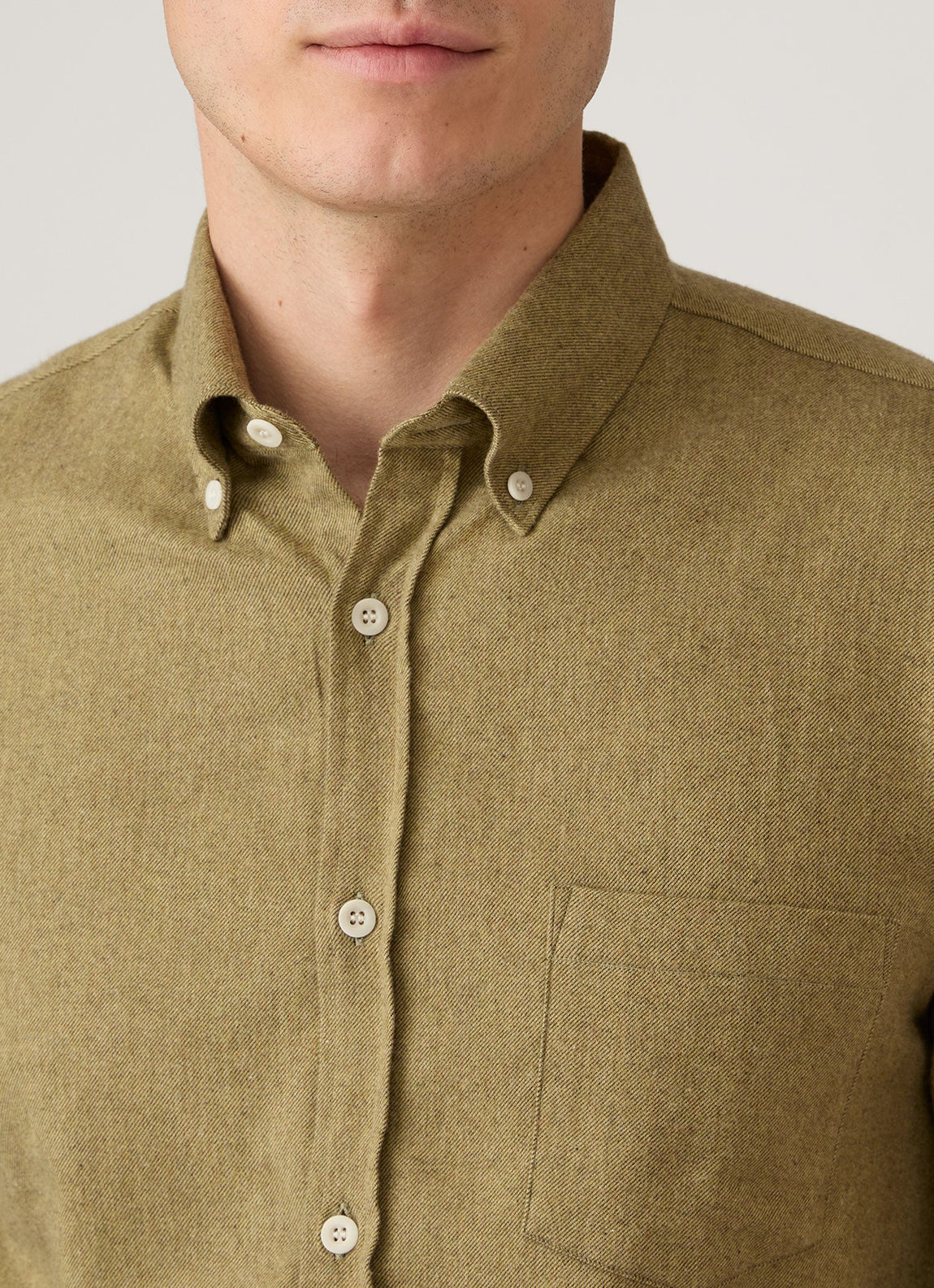 Men's Button Down Flannel Shirt in Artichoke