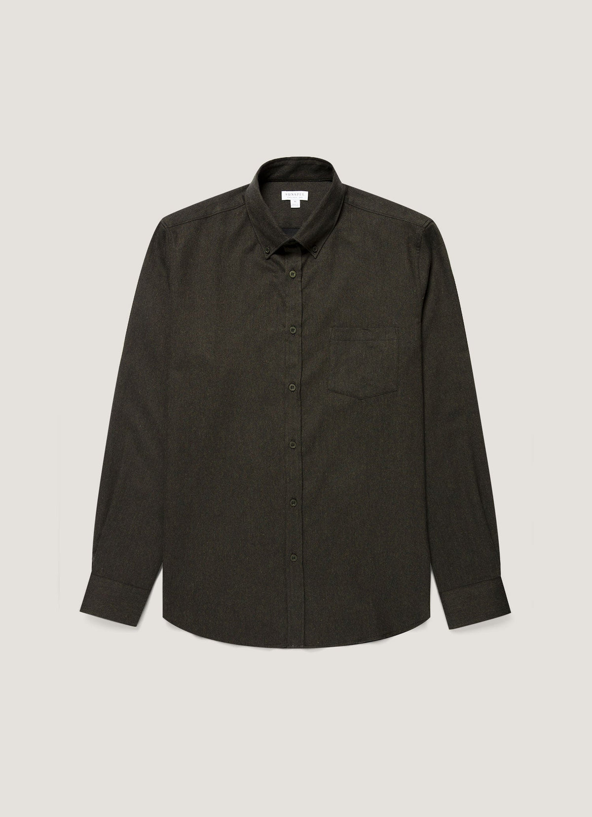 Men's Button Down Flannel Shirt in Loden Green