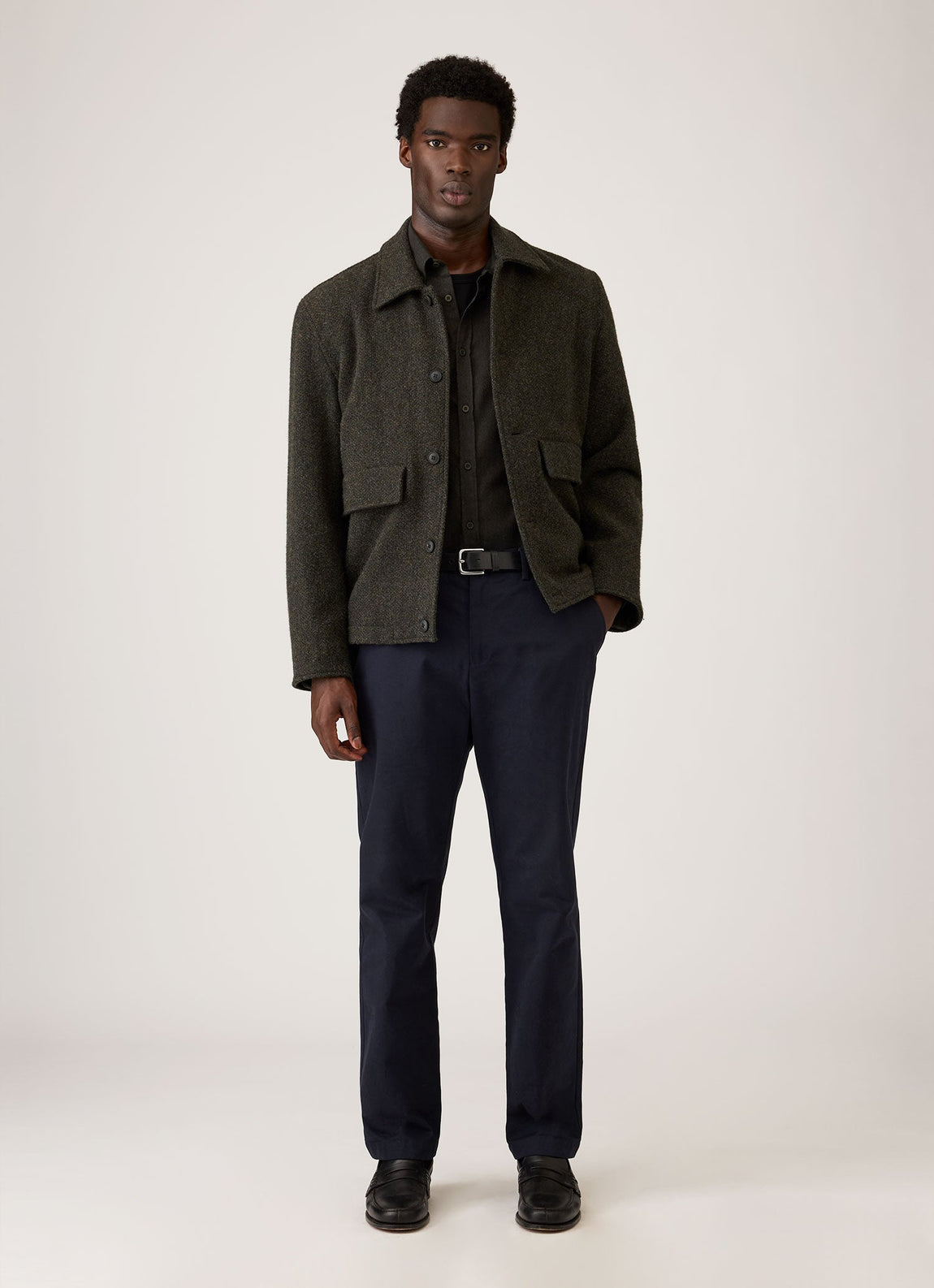 Men's Button Down Flannel Shirt in Loden Green