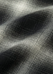 Men's Button Down Flannel Shirt in Black Melton Check
