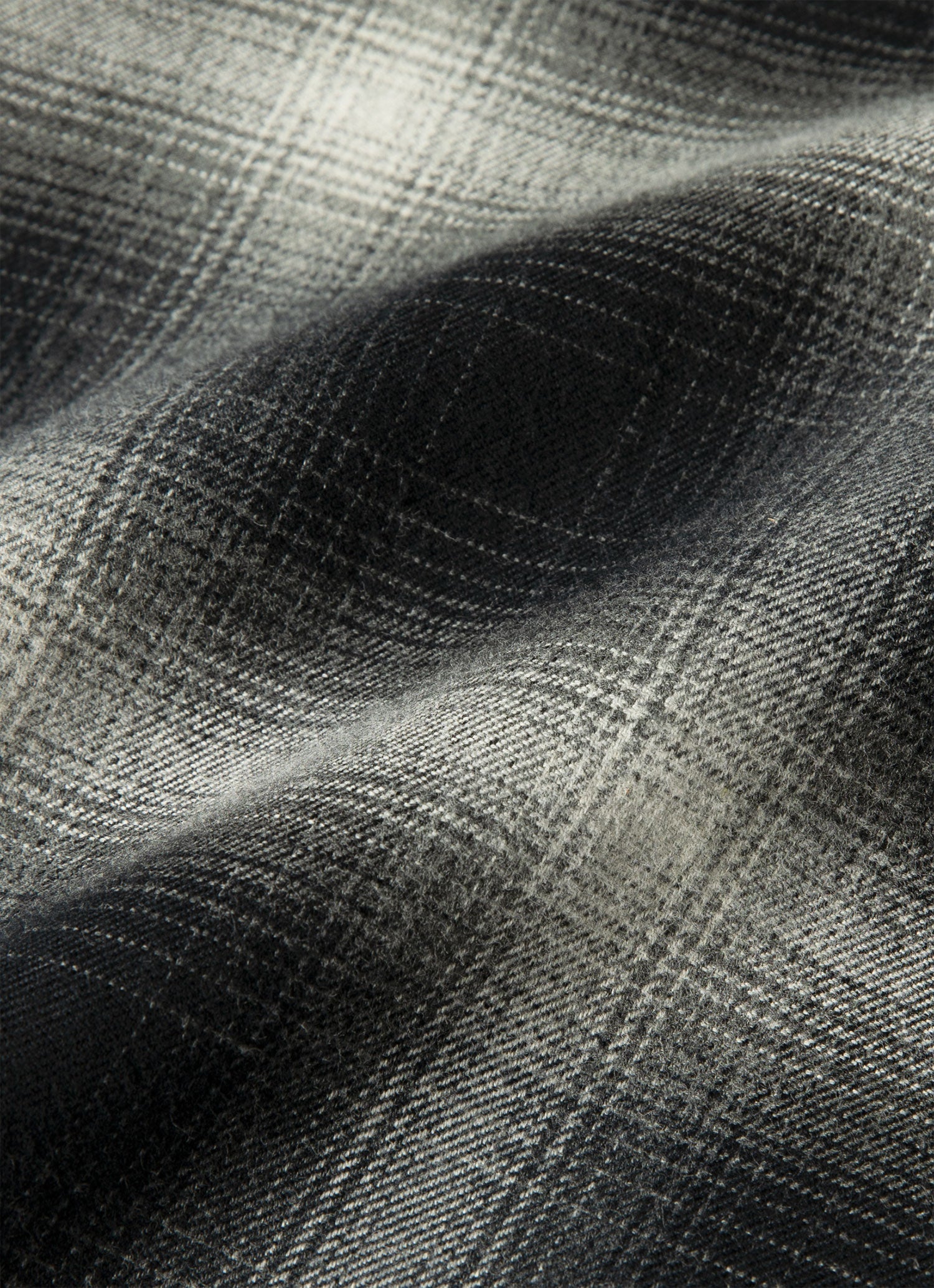 Men's Button Down Flannel Shirt in Black Melton Check
