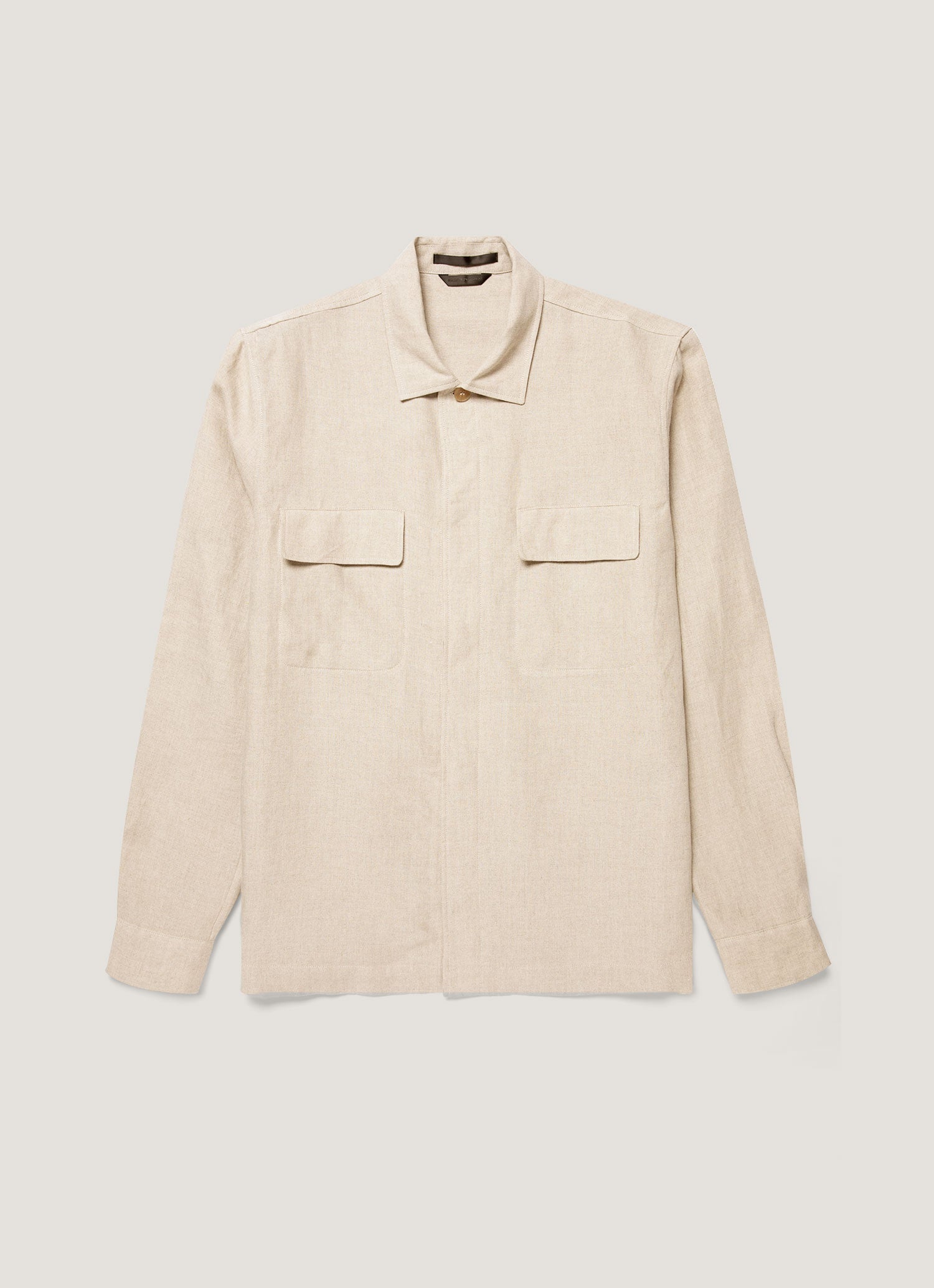 Men's Linen Overshirt in Sand