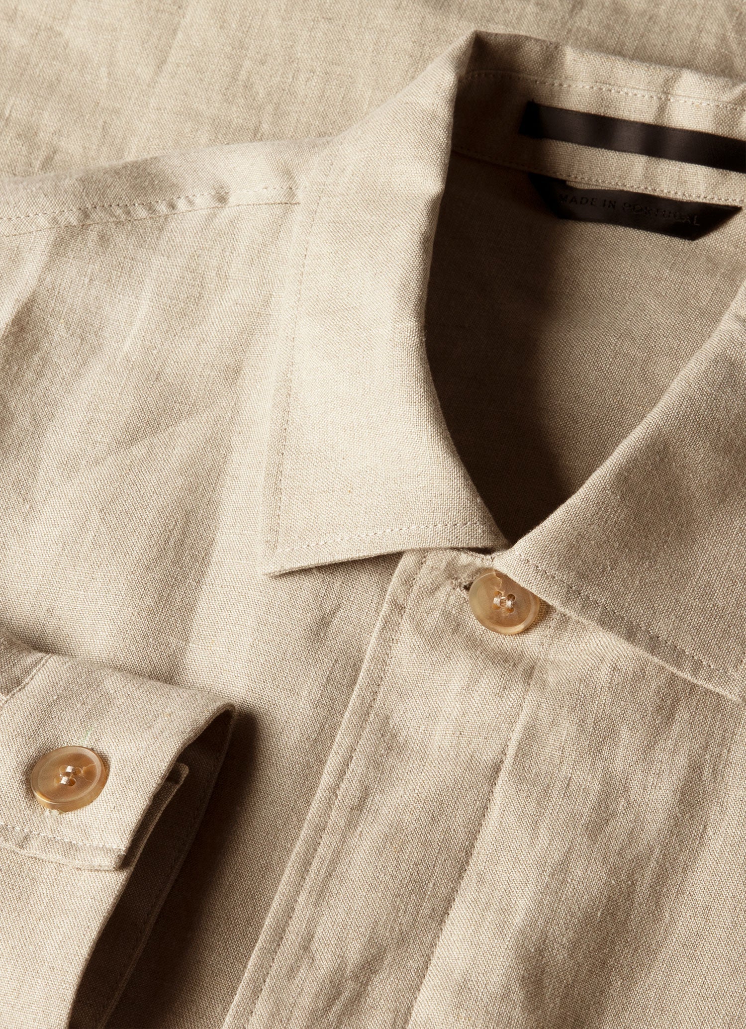 Men's Linen Overshirt in Sand