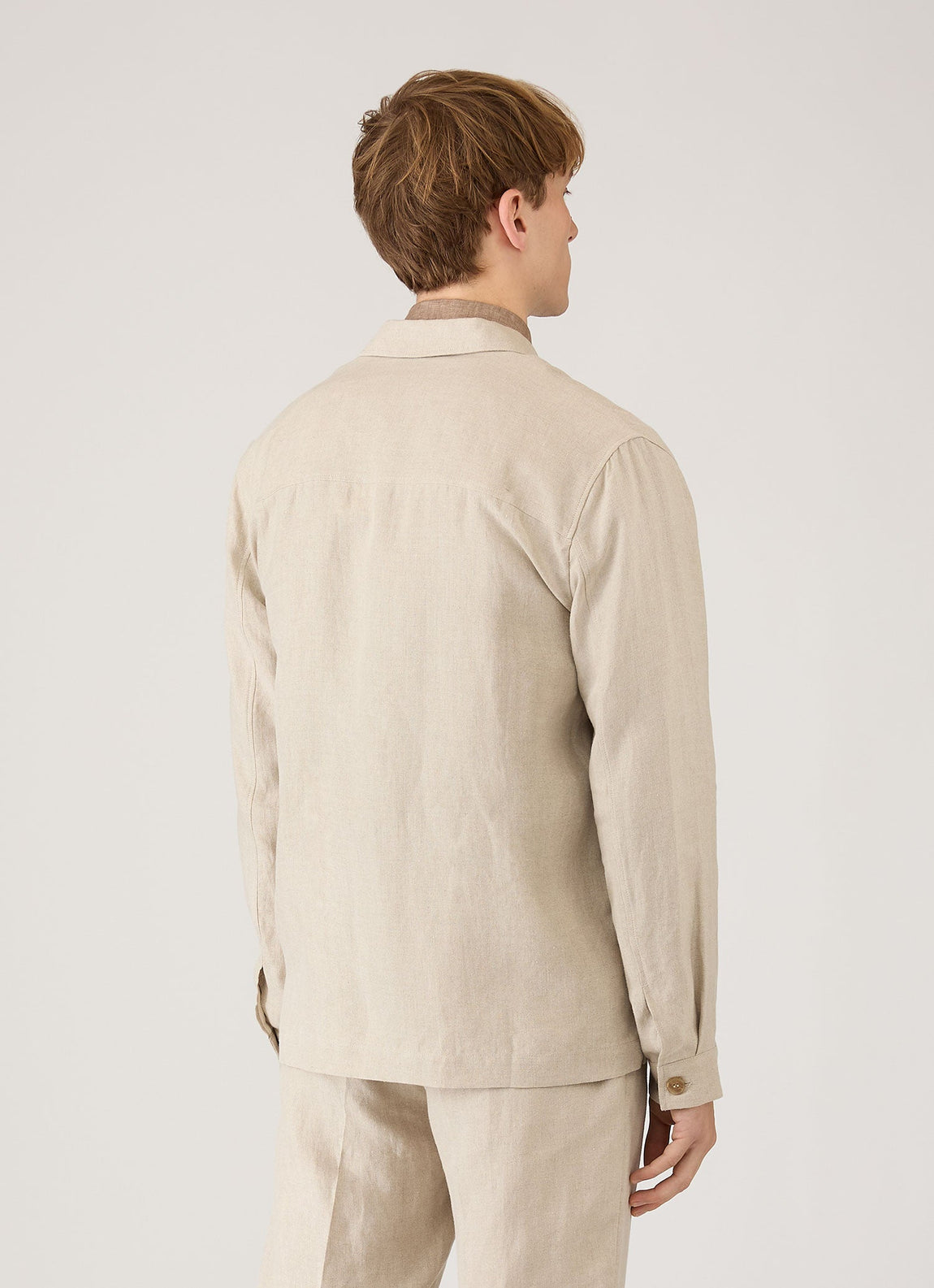 Men's Linen Overshirt in Sand