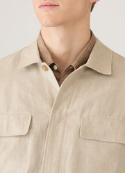 Men's Linen Overshirt in Sand
