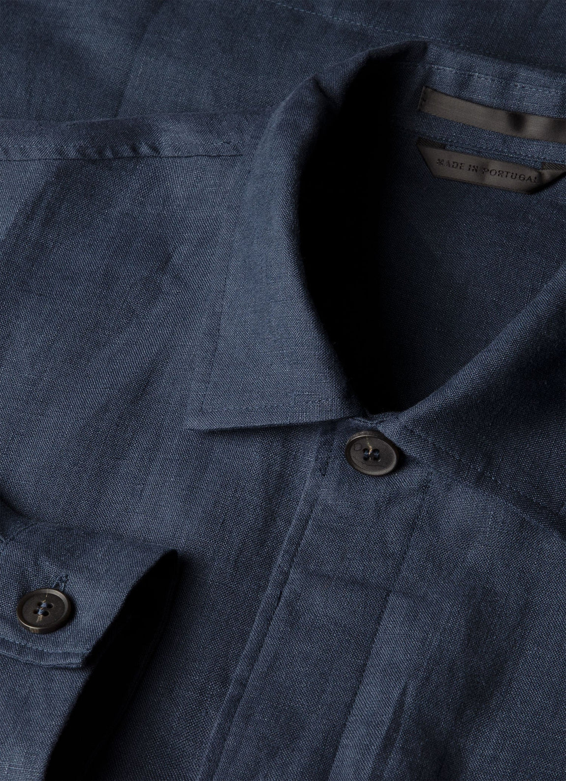 Men's Linen Overshirt in Light Navy