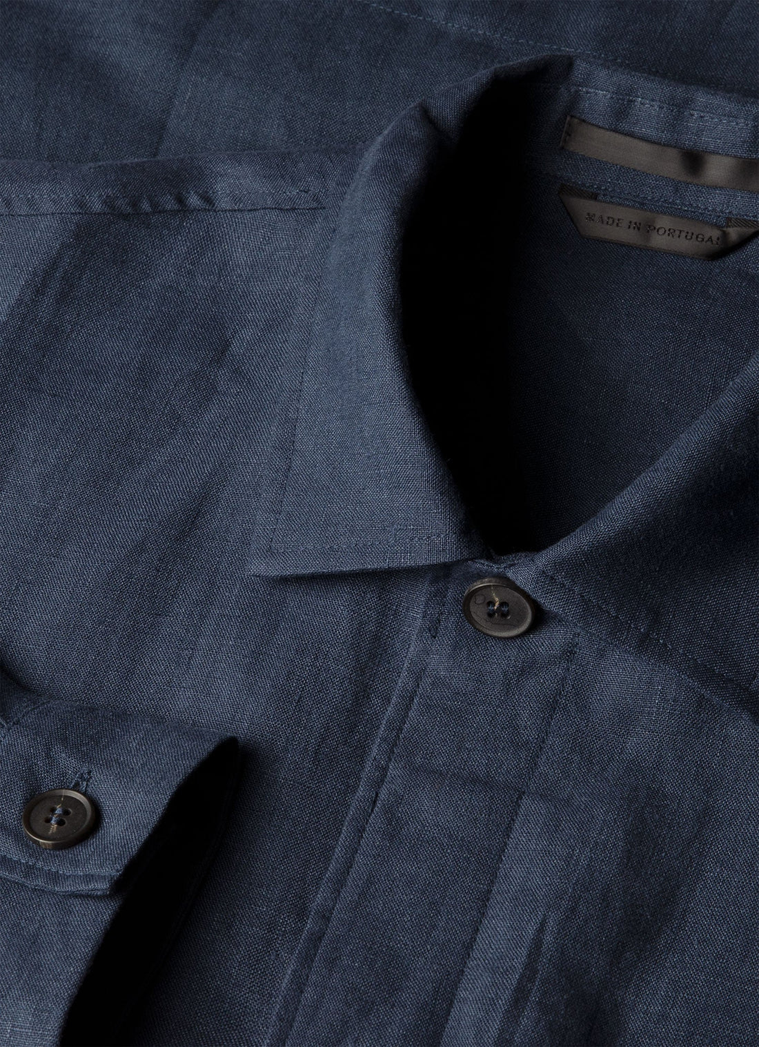 Men's Linen Overshirt in Light Navy
