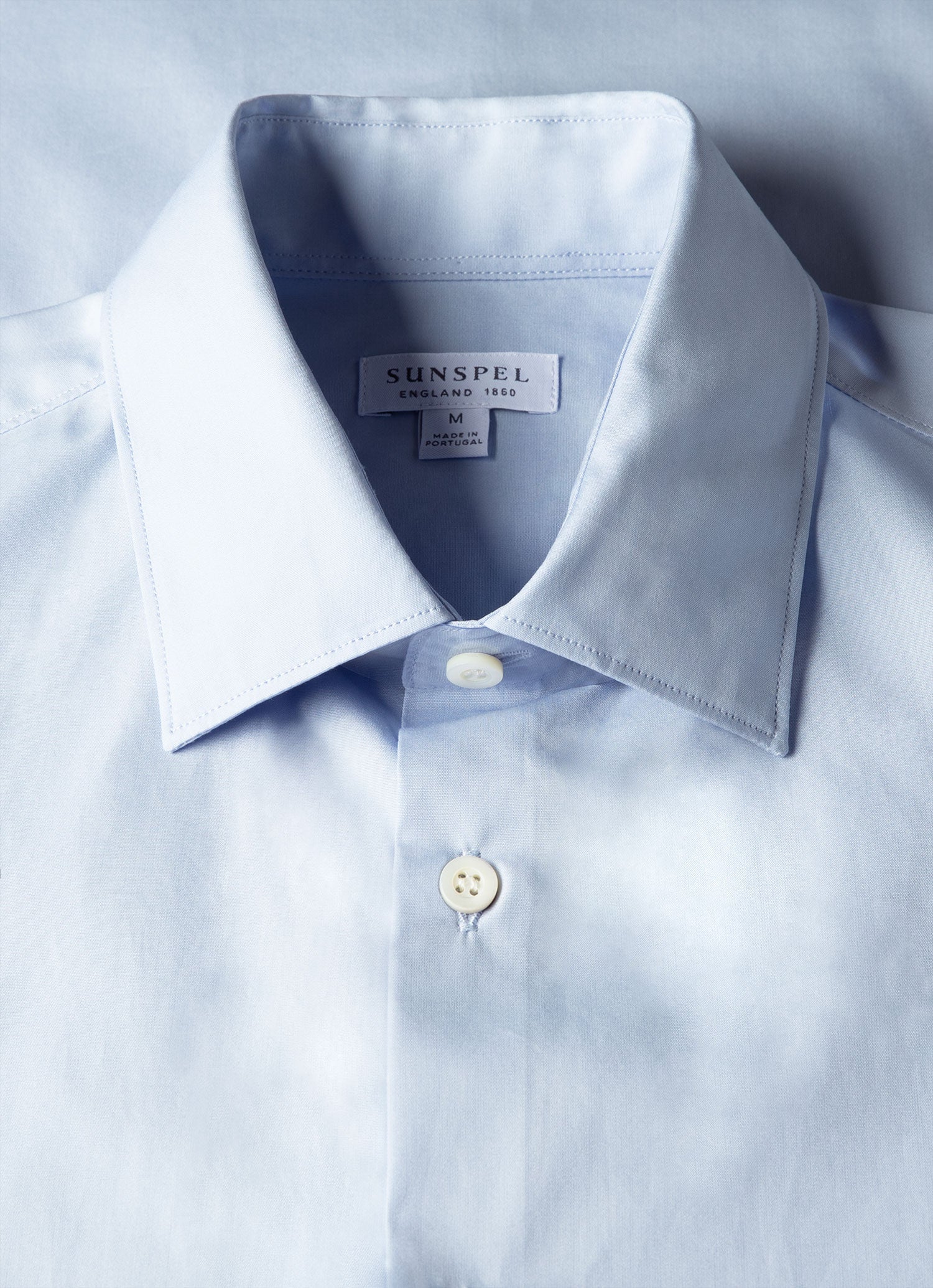 Men's Cotton Poplin Shirt in Light Blue