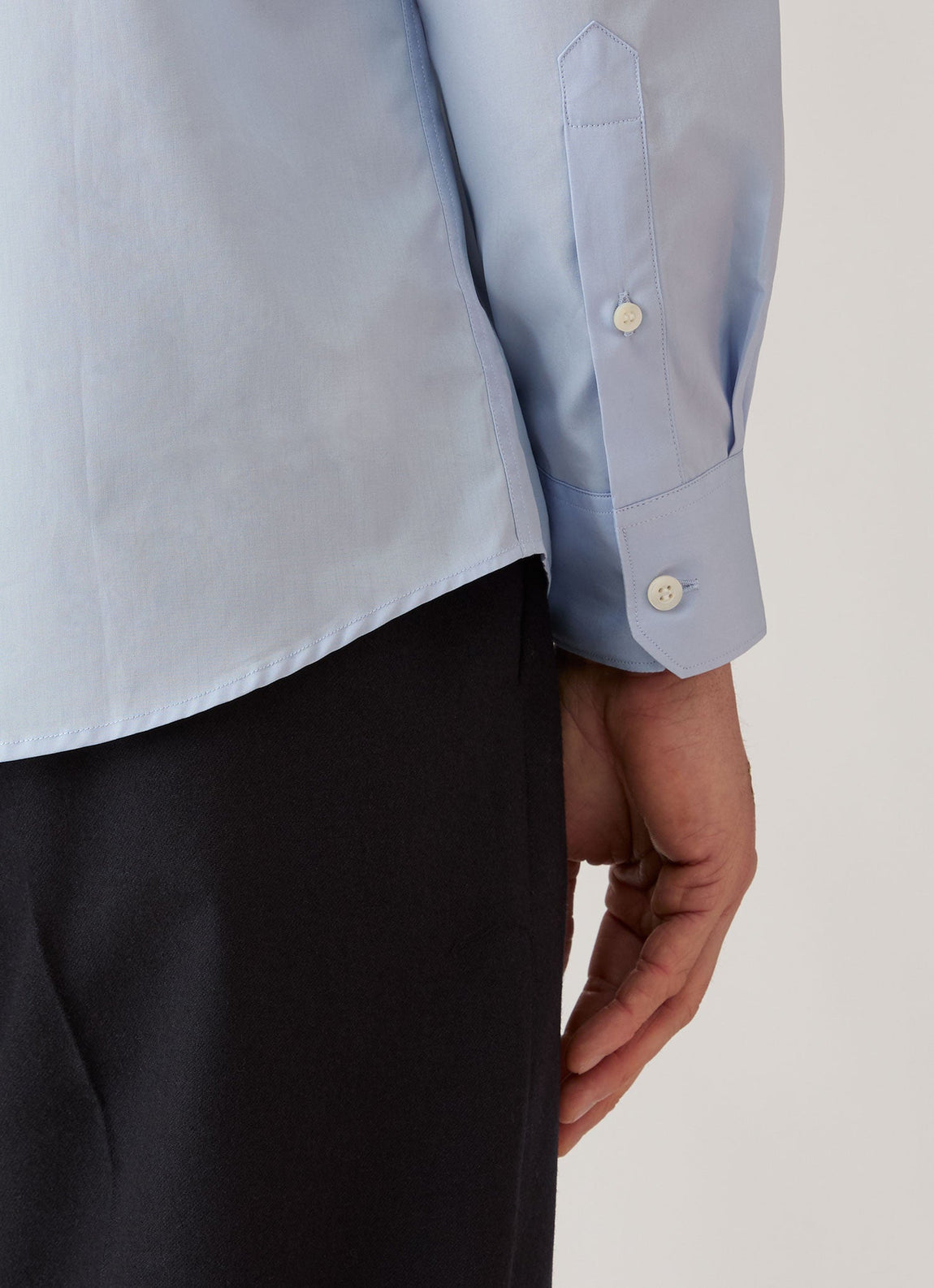 Men's Cotton Poplin Shirt in Light Blue