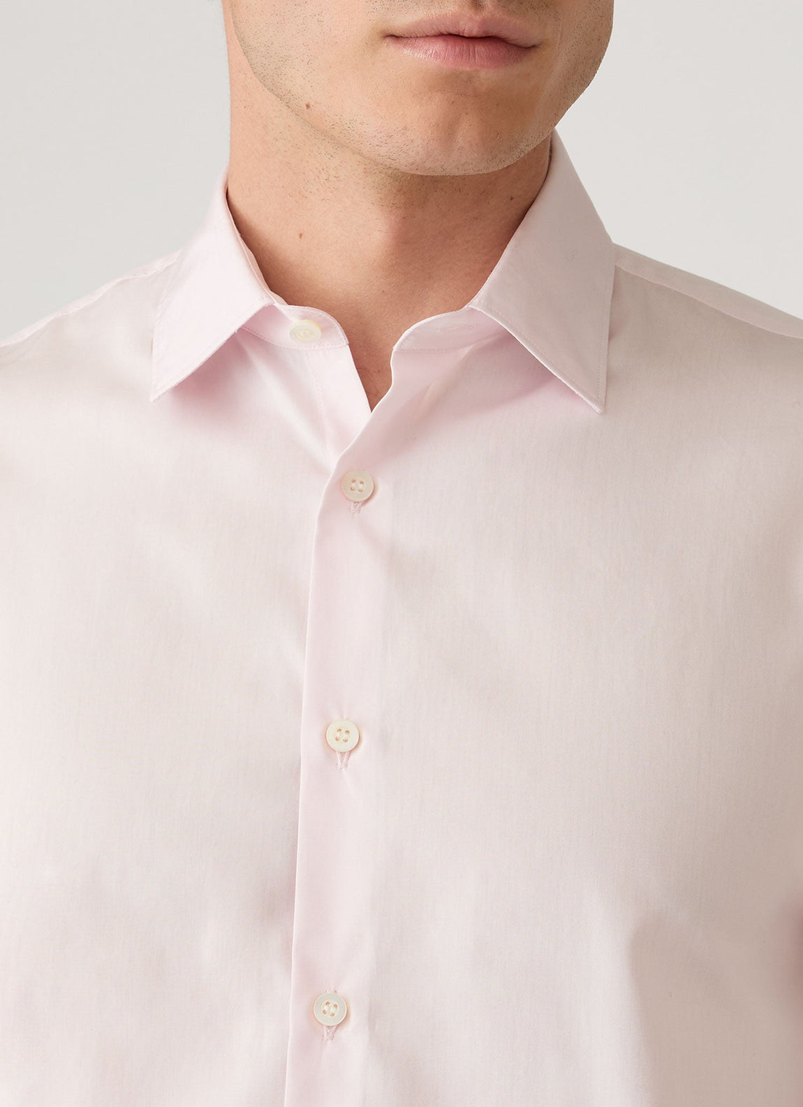 Men's Cotton Poplin Shirt in Light Pink