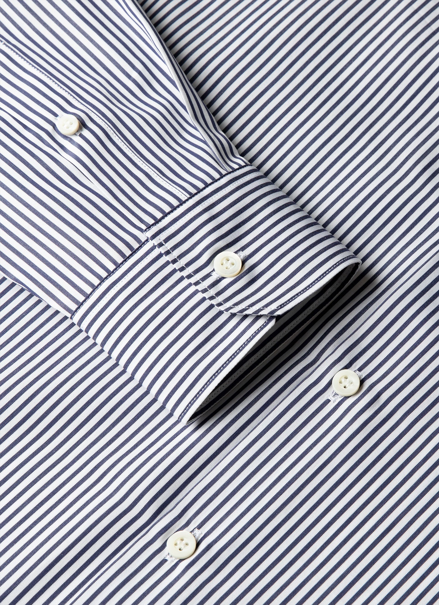 Men's Cotton Poplin Shirt in Navy Bengal Stripe