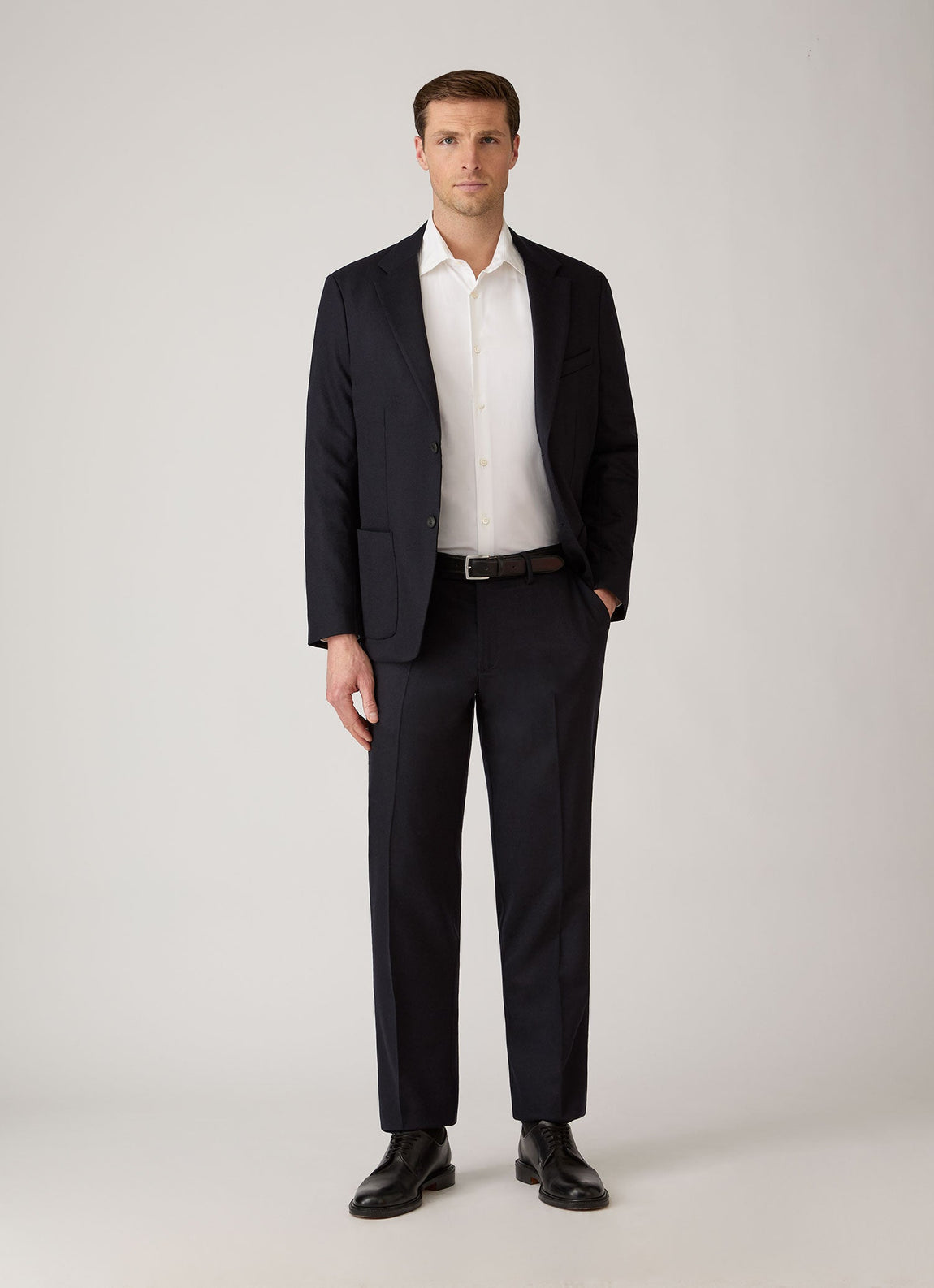 Men's Stretch Cotton Poplin Shirt in White