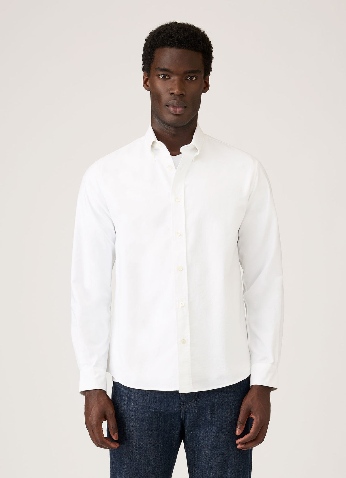 Men's Button Down Oxford Shirt in White