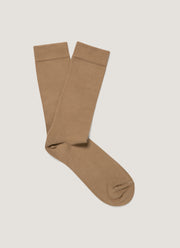 Men's Cotton Socks in Dark Beige