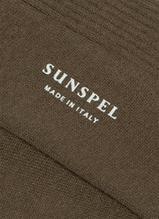 Men's Cotton Ribbed Socks in Loden Green