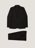 Men's Textured Wool Two-Piece Suit in Dark Charcoal Melange