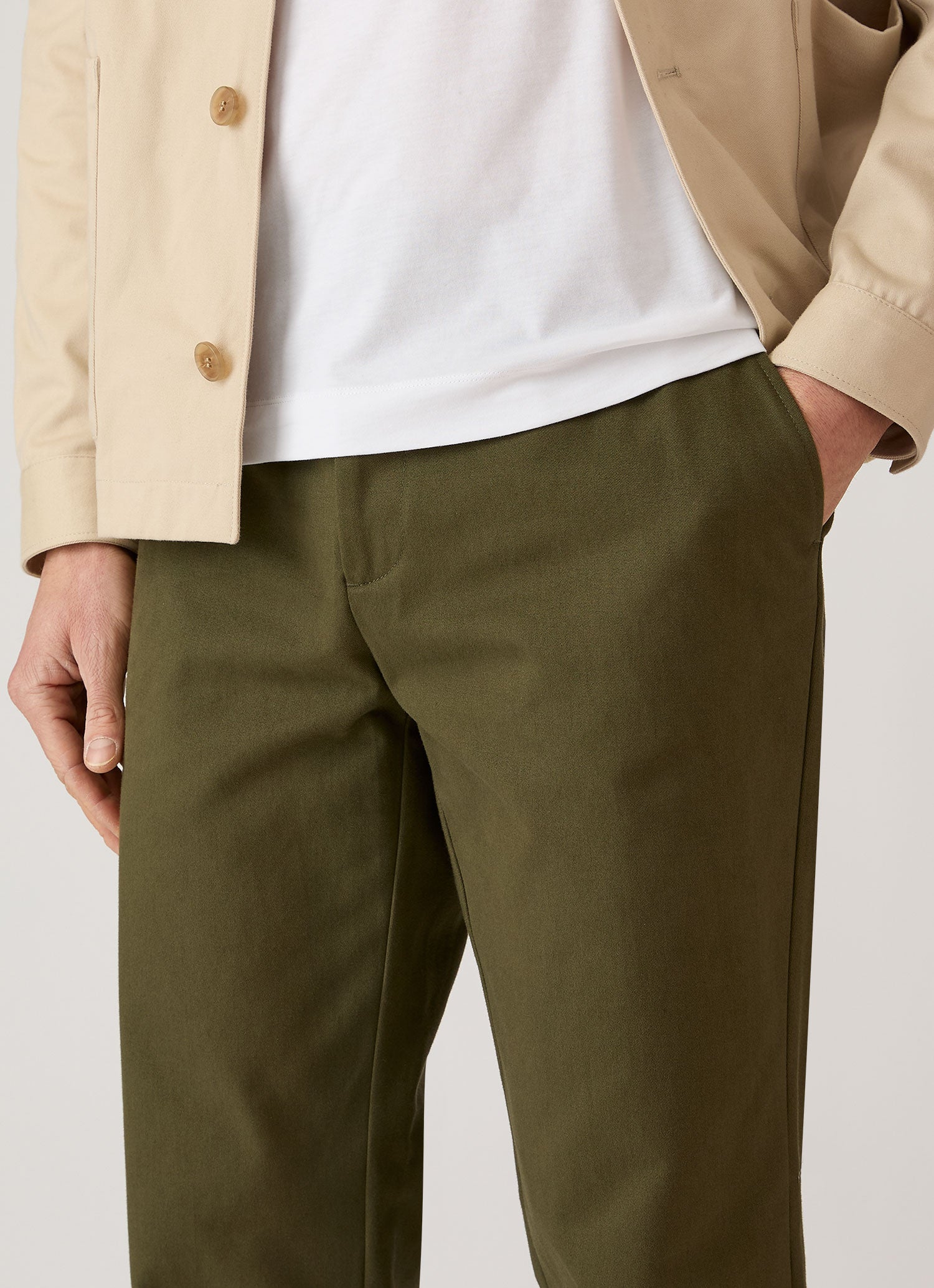 Men's Cotton Drill Trouser in Loden Green