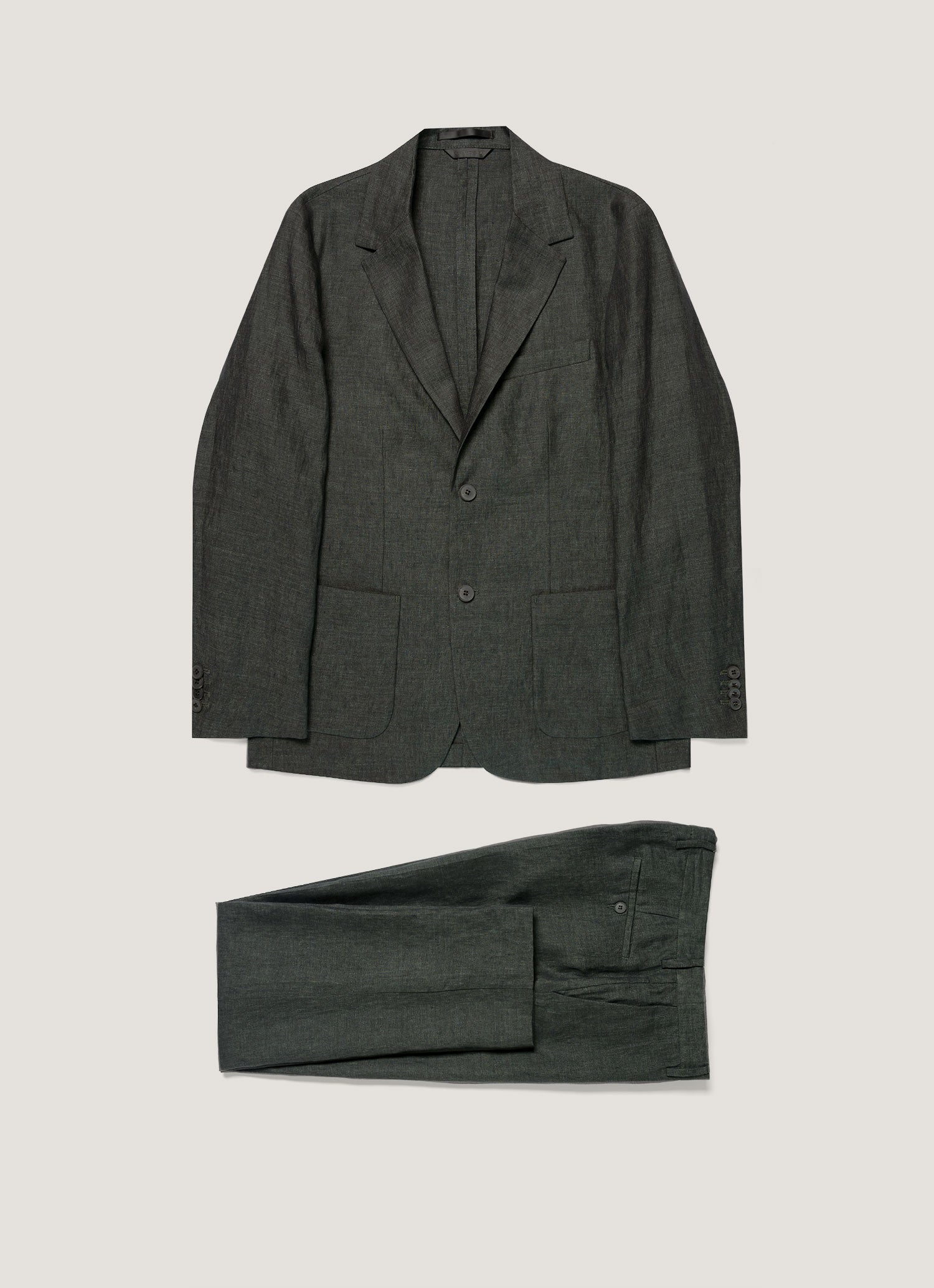 Men's Linen Two-Piece Suit in Forest