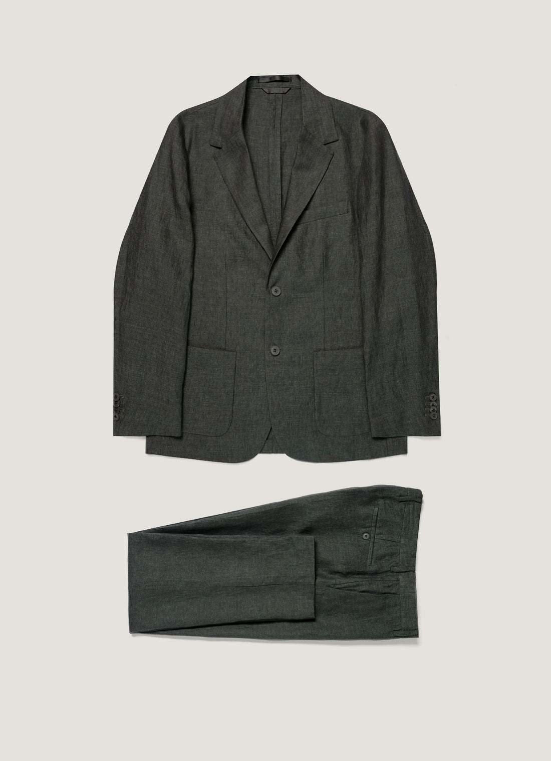 Men's Linen Two-Piece Suit in Forest