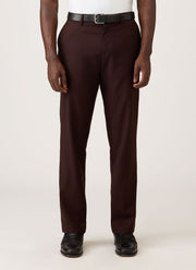 Men's Wool Twill Trouser in Dark Chocolate