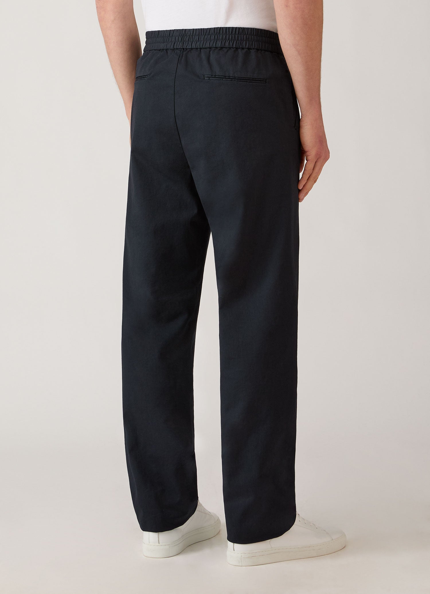 Men's Cotton Drawstring Trousers in Navy