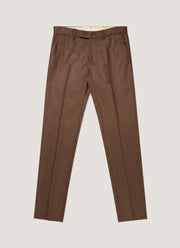 Men's Wool Cashmere Flannel Trouser in Light Brown Melange