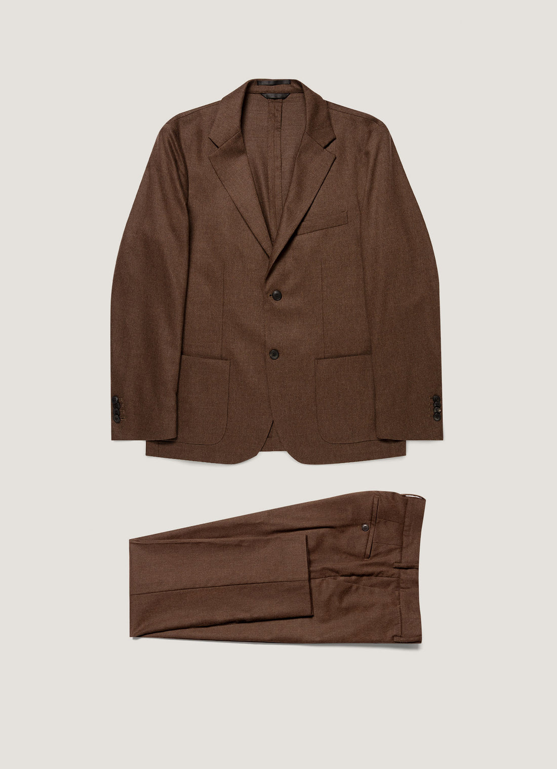 Costume deux pièces en flanelle de laine et cachemire