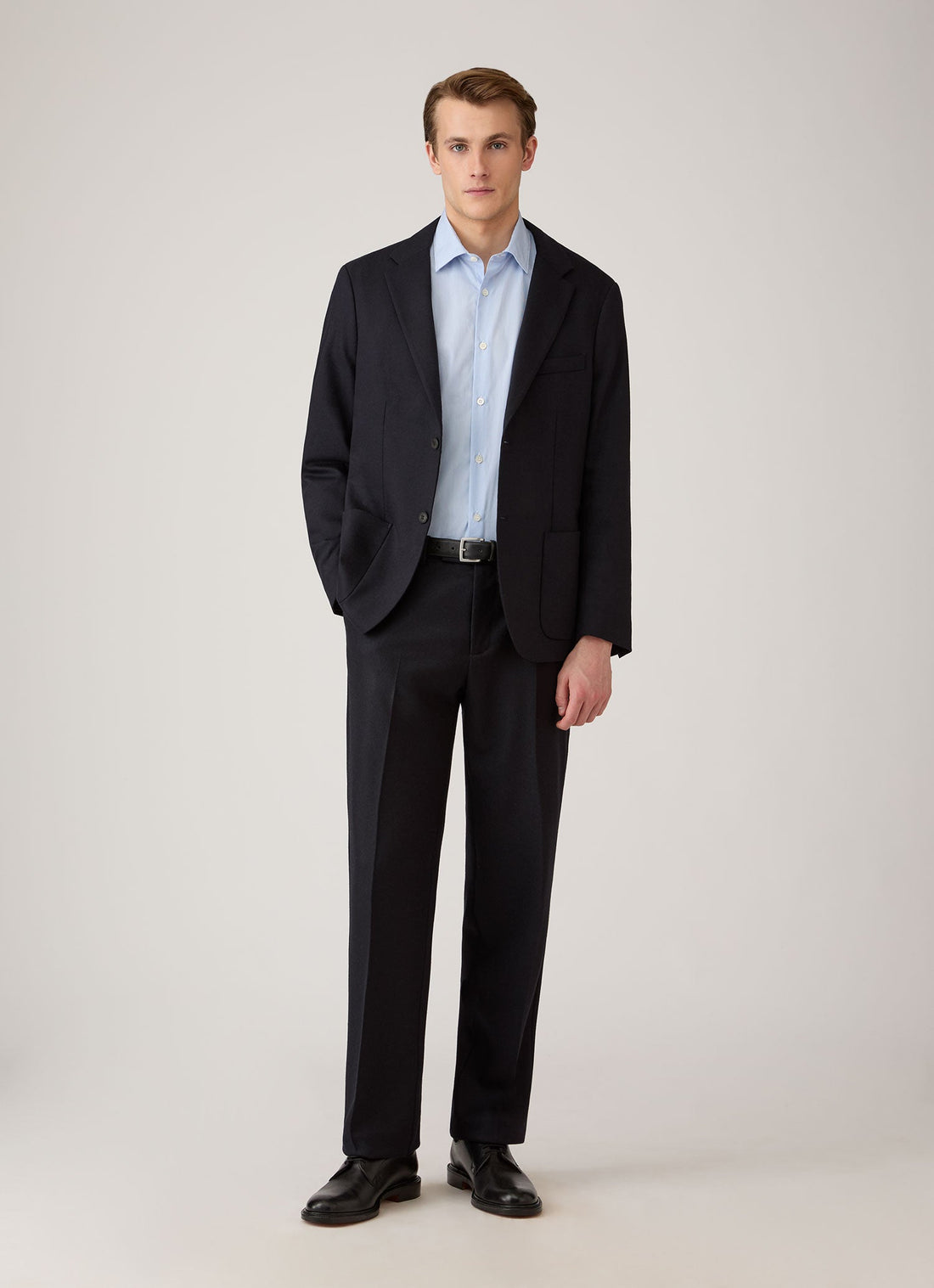 Men's Wool Cashmere Flannel Trouser in Navy
